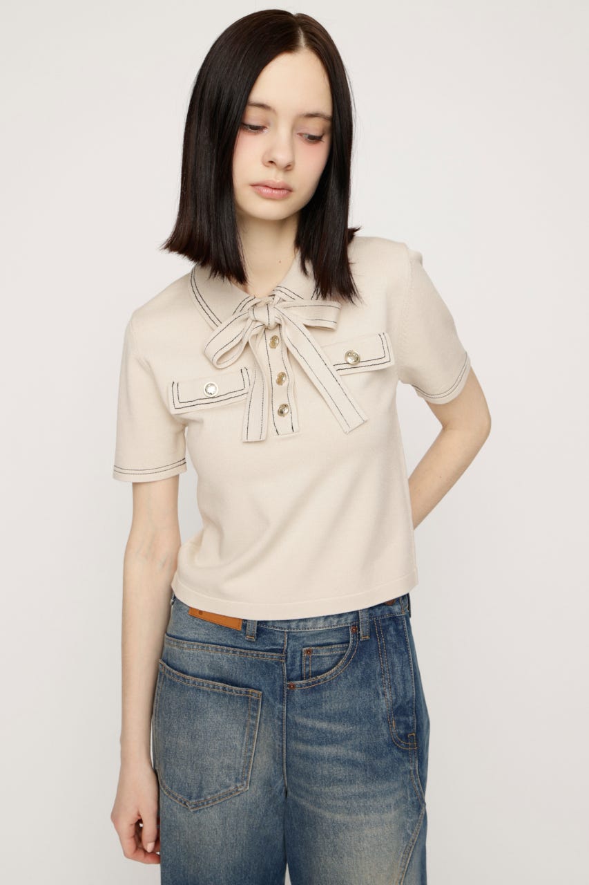 STICH COMPACT KNIT トップス IVOY FREE