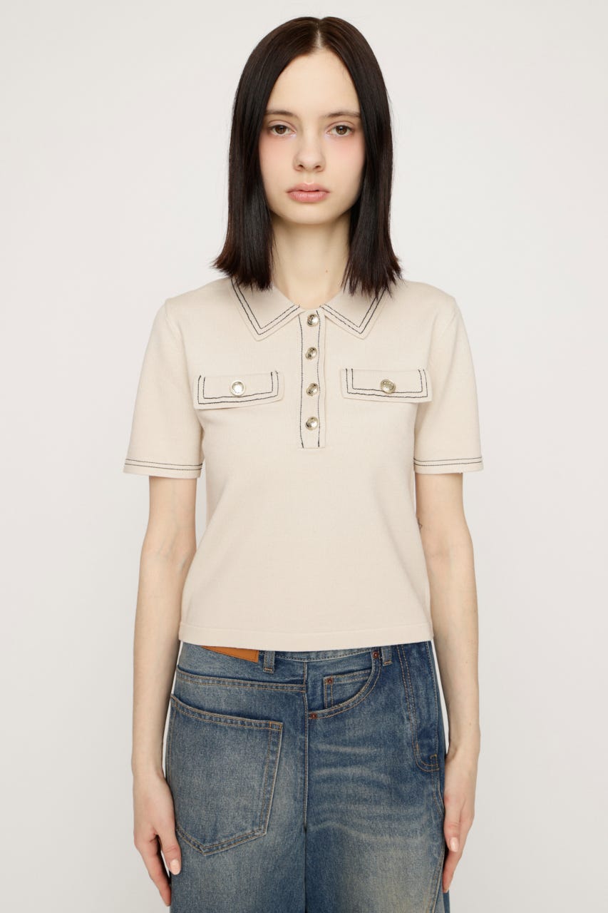 STICH COMPACT KNIT トップス IVOY FREE