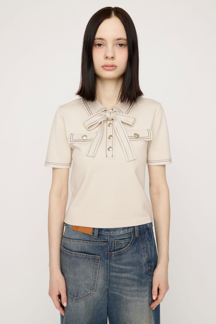 STICH COMPACT KNIT トップス IVOY FREE