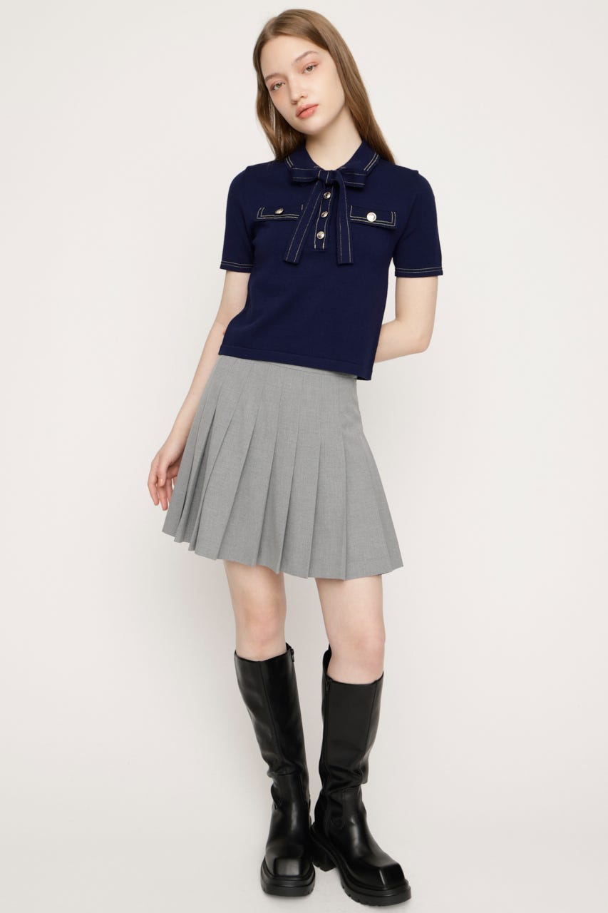 STICH COMPACT KNIT トップス NVY FREE