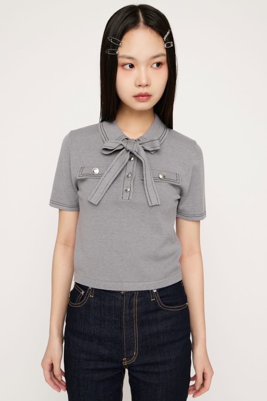 STICH COMPACT KNIT トップス T.GRY FREE