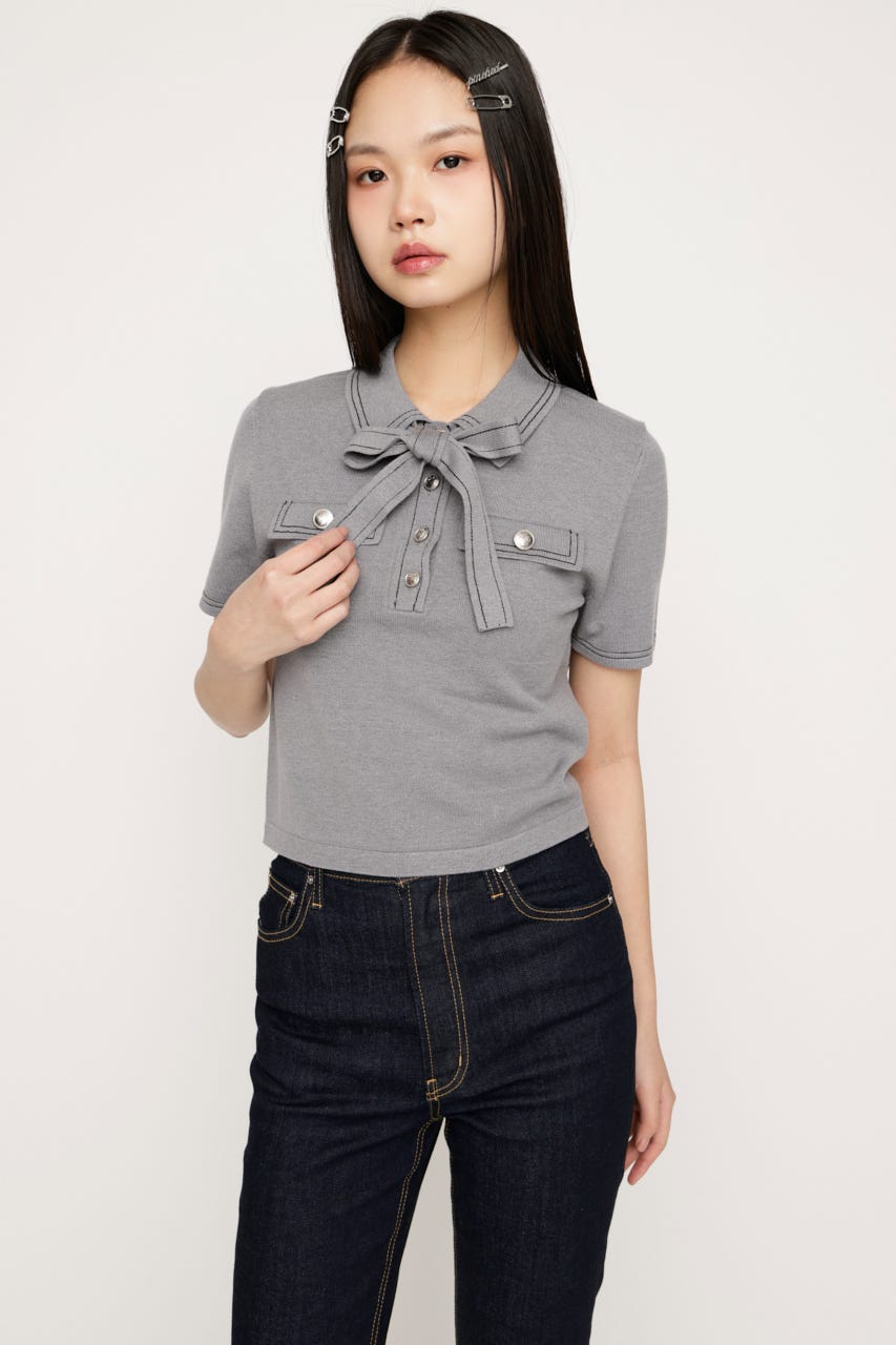 STICH COMPACT KNIT トップス T.GRY FREE