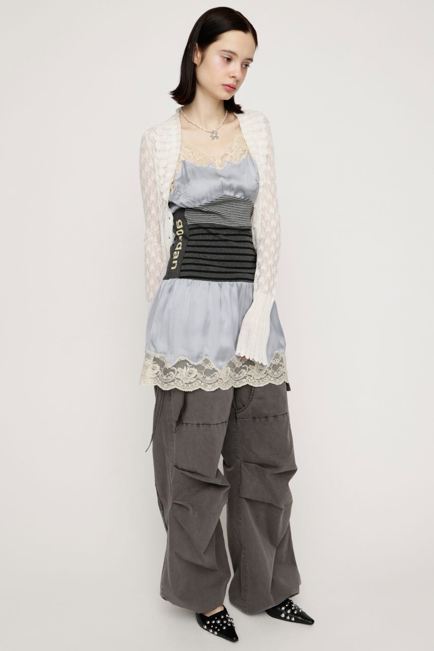 FRILL OPENWORK KNITTING カーディガン O/WHT FREE