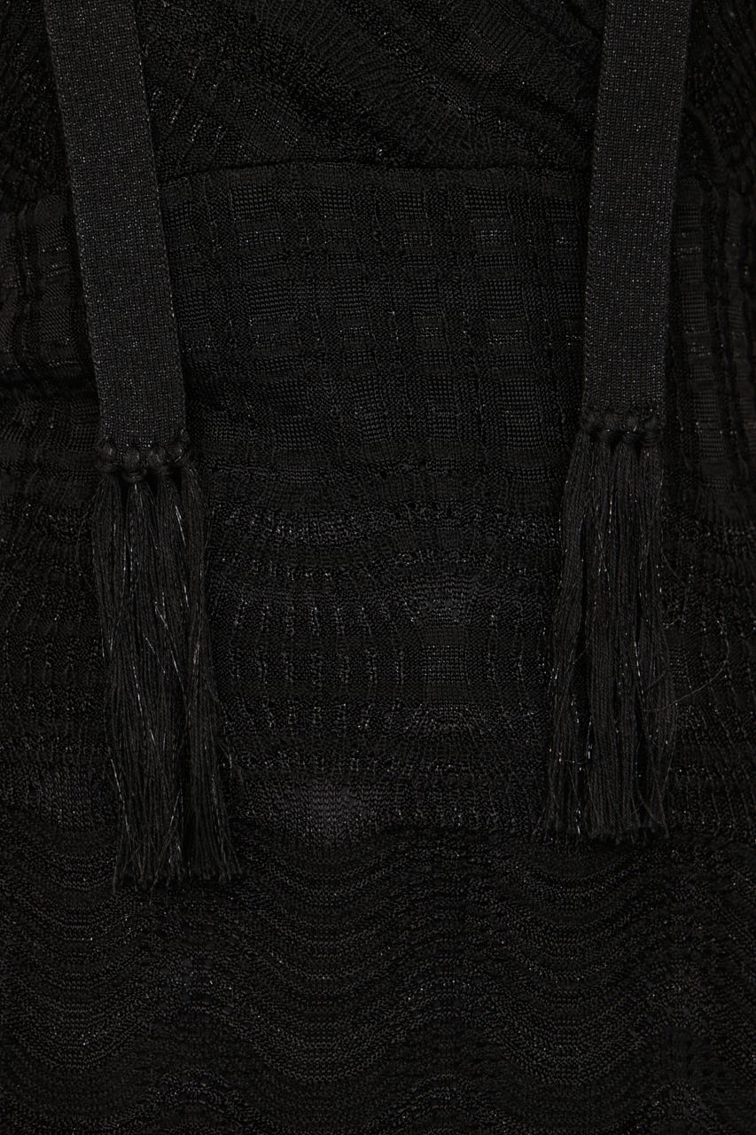 KNIT FRILL CAMI トップス BLK FREE