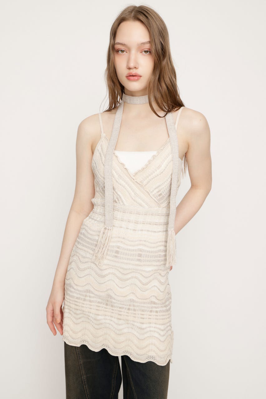 KNIT FRILL CAMI トップス IVOY FREE