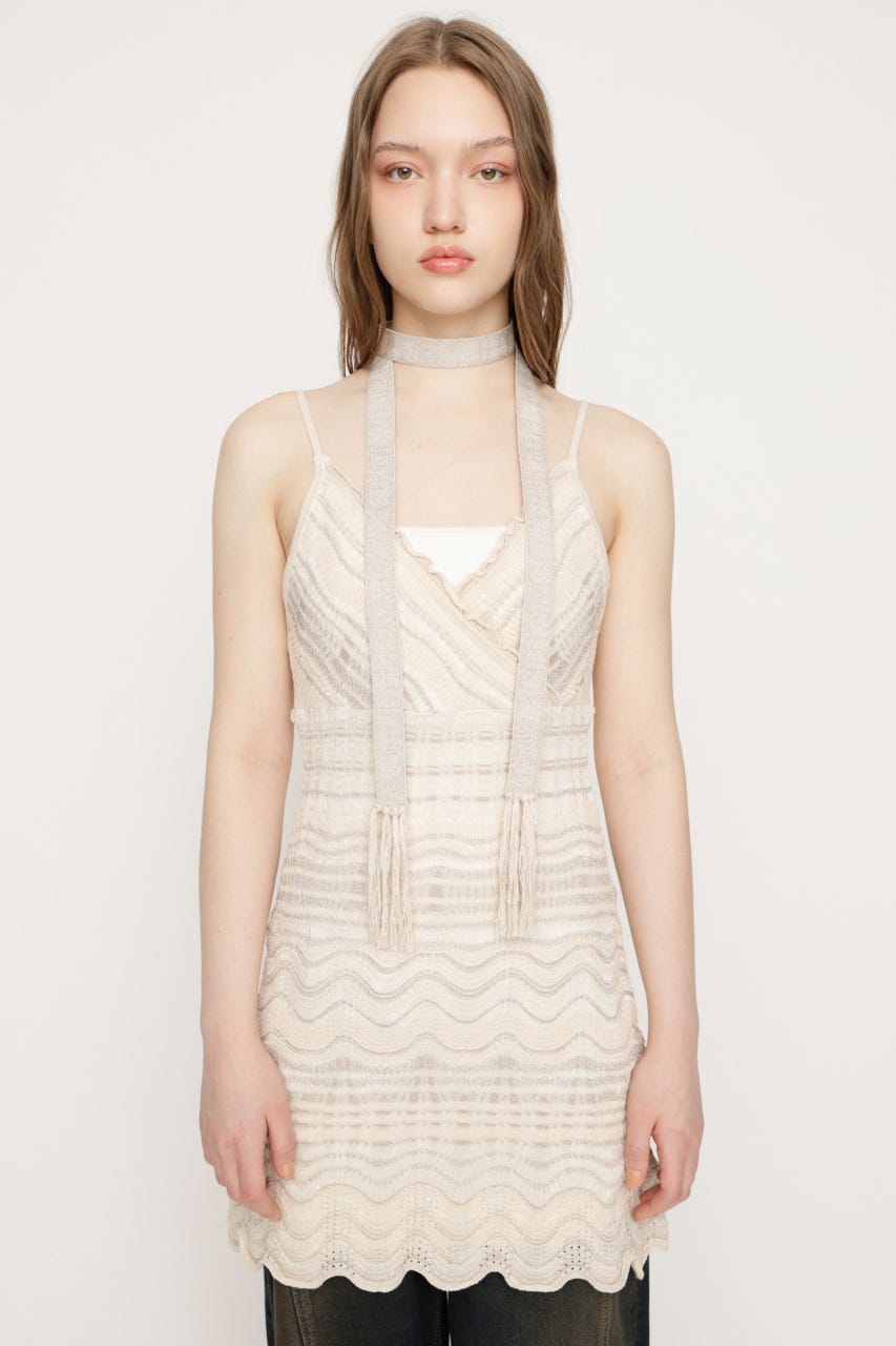 KNIT FRILL CAMI トップス IVOY FREE