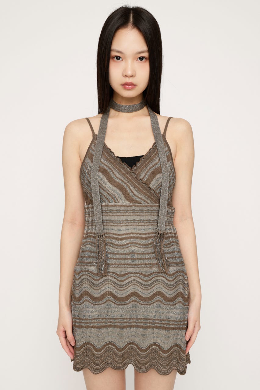 KNIT FRILL CAMI トップス KHA FREE