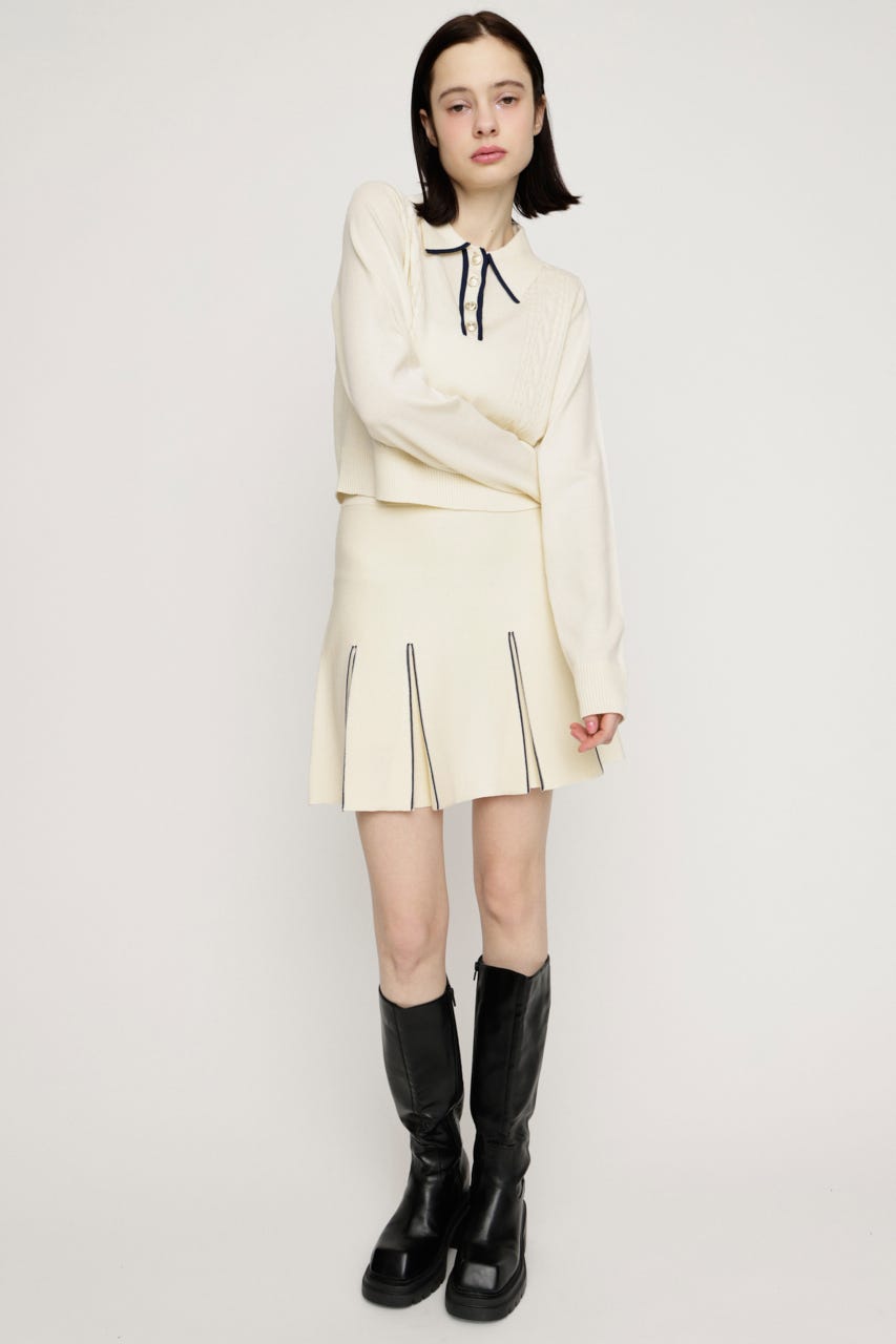 BICOLOR CABLE KNIT トップス IVOY FREE