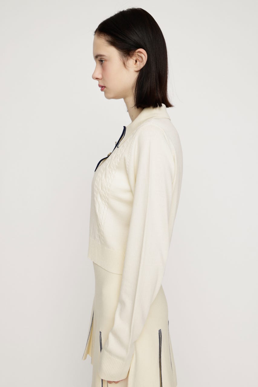 BICOLOR CABLE KNIT トップス IVOY FREE