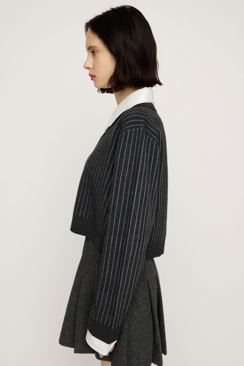 【完売カラーの再販予約スタート！】【LIMITED ITEM】LAYERED LIKE CROP KNIT トップス M/GRY FREE