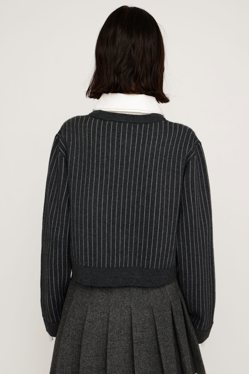 【完売カラーの再販予約スタート！】【LIMITED ITEM】LAYERED LIKE CROP KNIT トップス M/GRY FREE