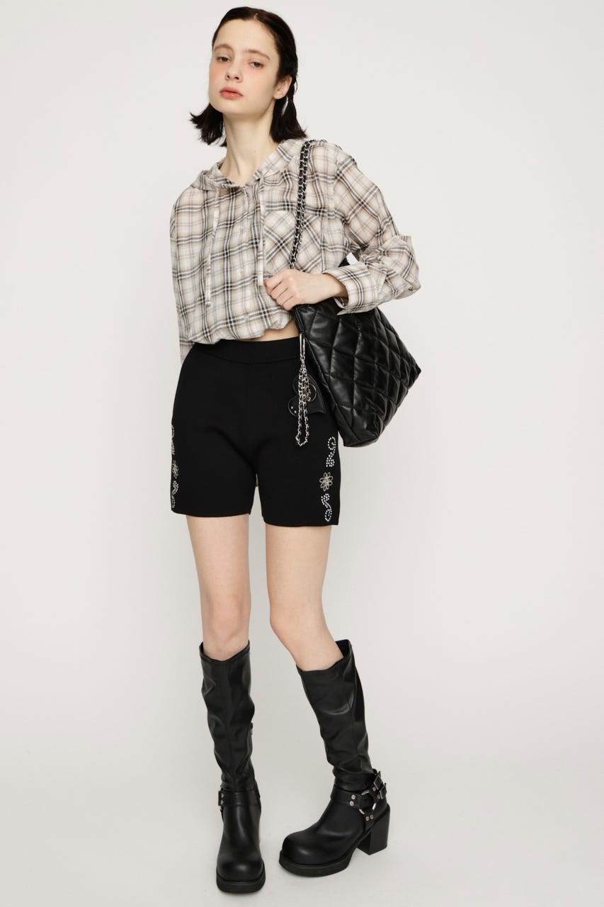WESTERN STUDS KNIT ショートパンツ BLK FREE