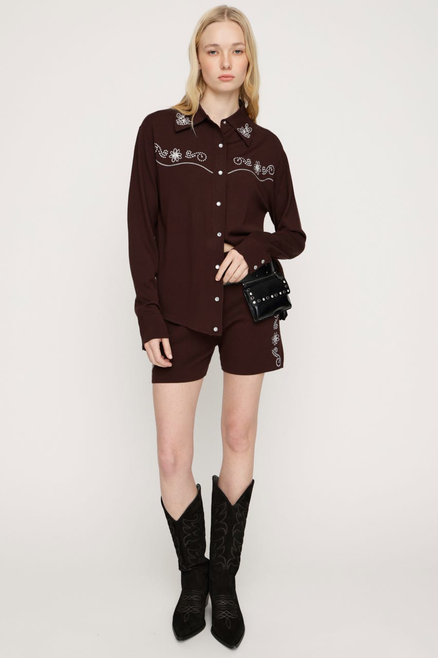 WESTERN STUDS KNIT ショートパンツ BRN FREE