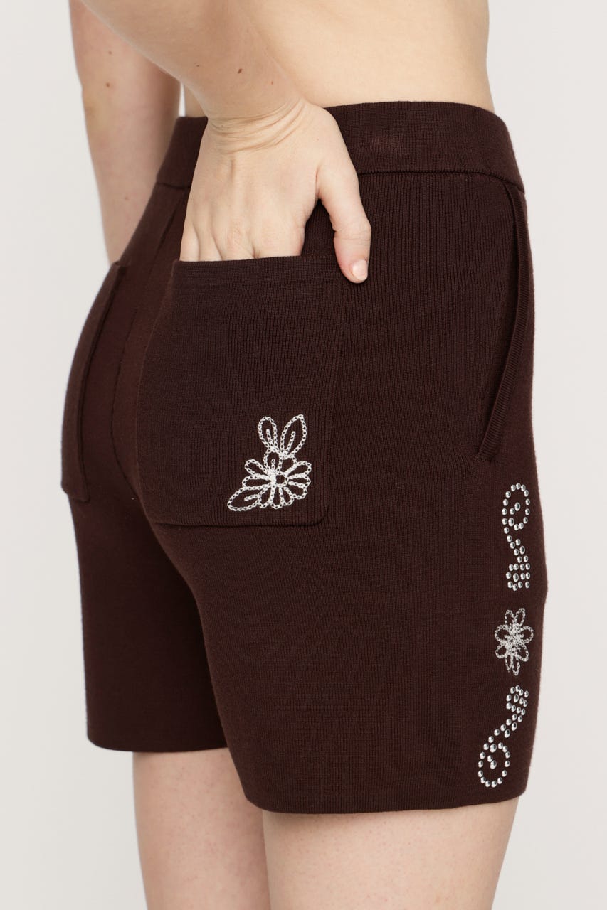 WESTERN STUDS KNIT ショートパンツ BRN FREE