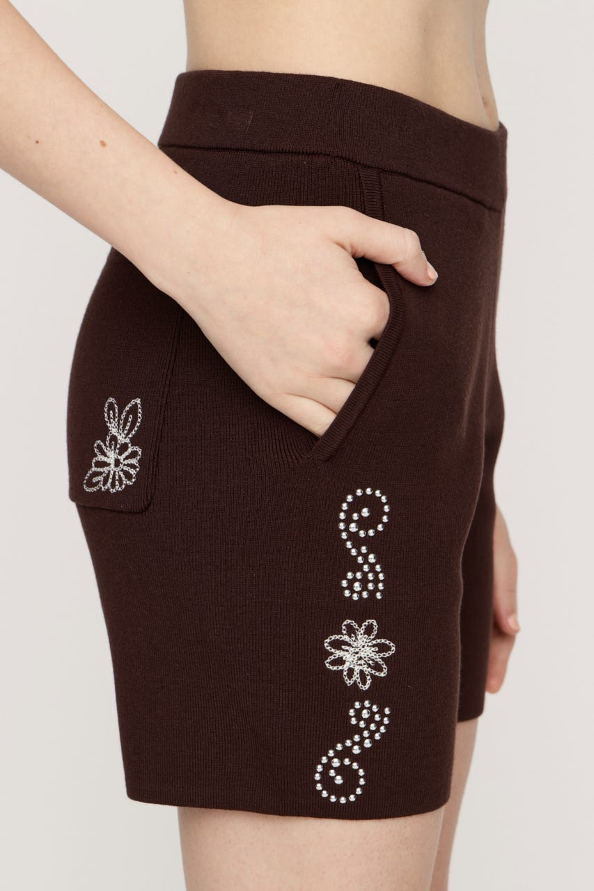 WESTERN STUDS KNIT ショートパンツ BRN FREE