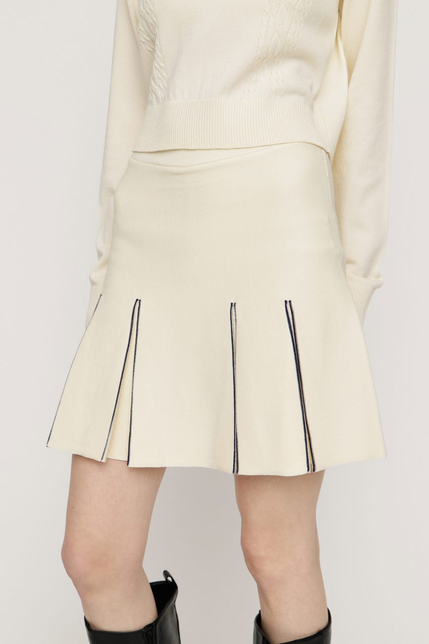 BICOLOR PLEATS ショートスカート IVOY 2