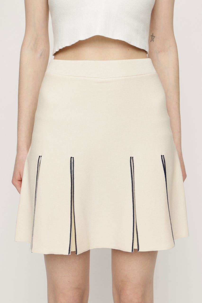 BICOLOR PLEATS ショートスカート IVOY 2