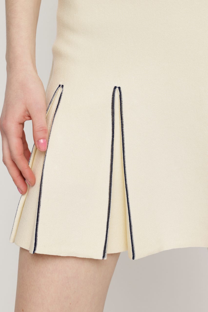 BICOLOR PLEATS ショートスカート IVOY 2