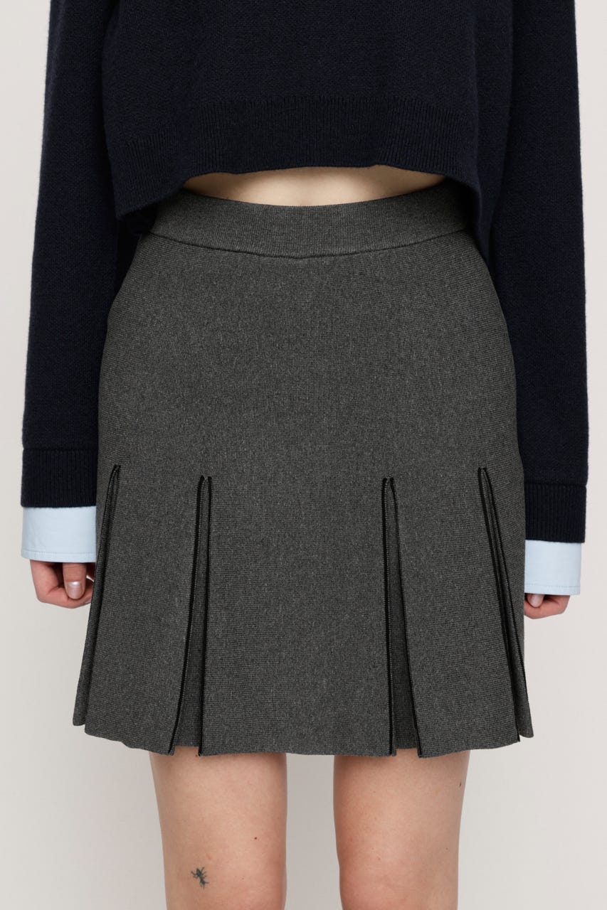 BICOLOR PLEATS ショートスカート T.GRY 1