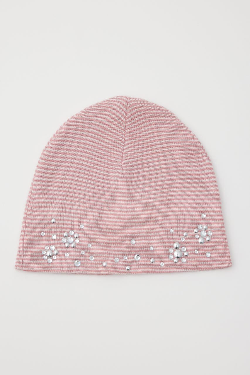 SPARKLE STUDS KNIT BEANIE M/PNK FREE