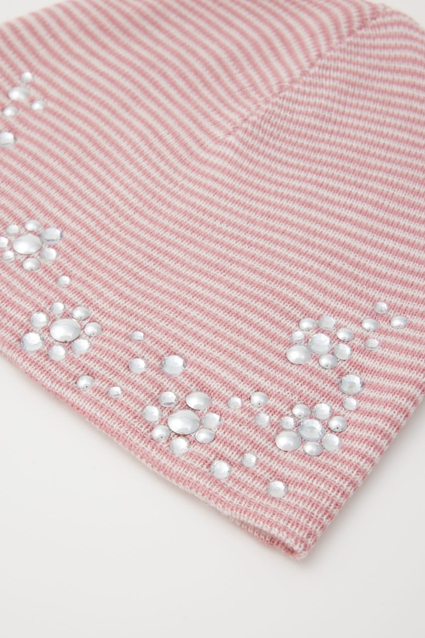 SPARKLE STUDS KNIT BEANIE M/PNK FREE