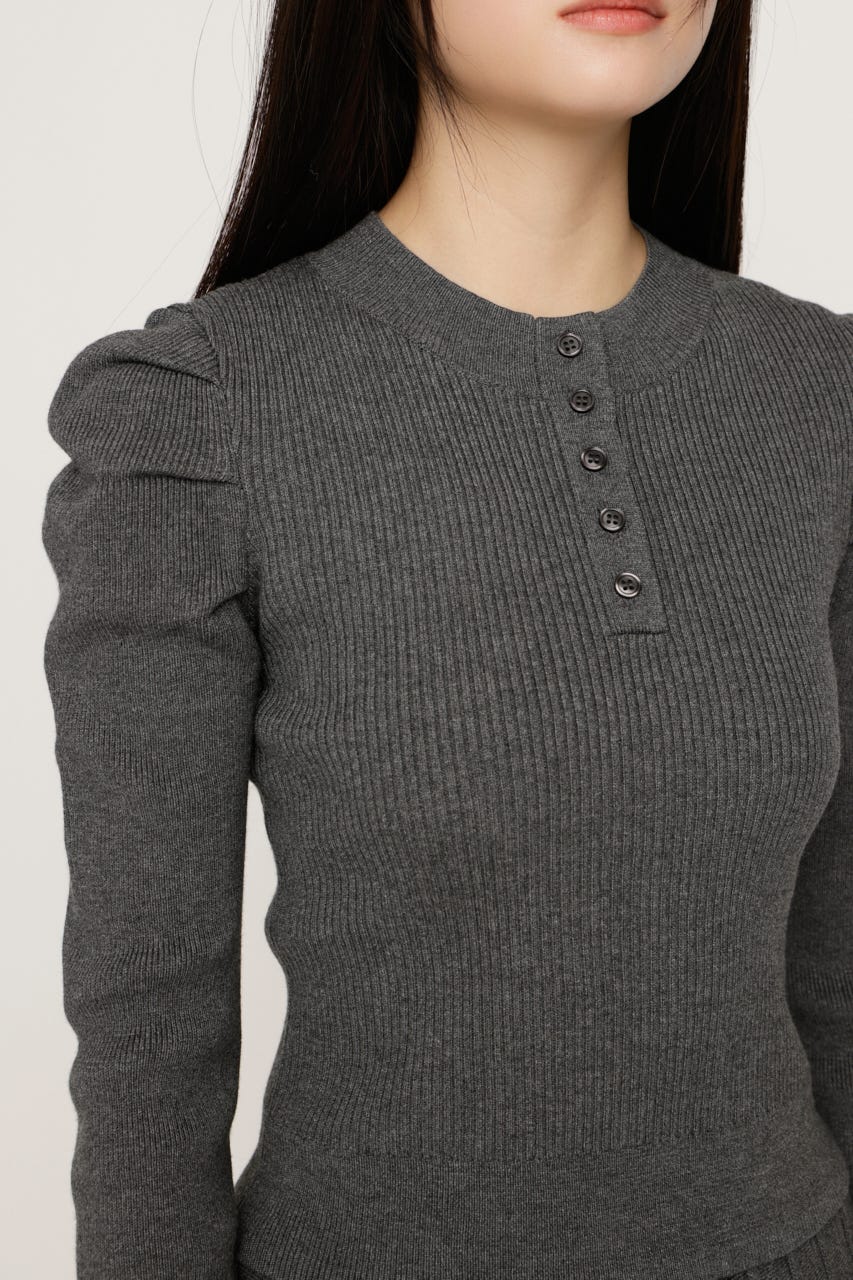 【カートに入れると税込9990円に！】TUCK SLEEVE FLARE KNIT 2P T.GRY FREE