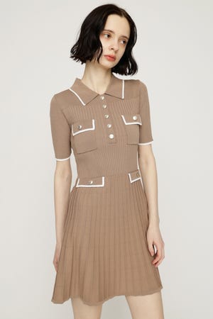 COLLARED FRONT PK ショートワンピース