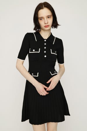 COLLARED FRONT PK ショートワンピース