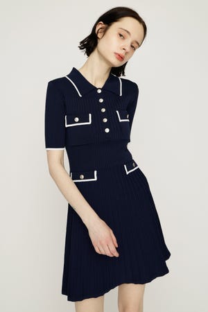 COLLARED FRONT PK ショートワンピース