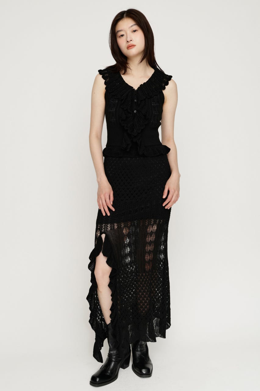 LACE KNITTING CAMI ロングワンピース