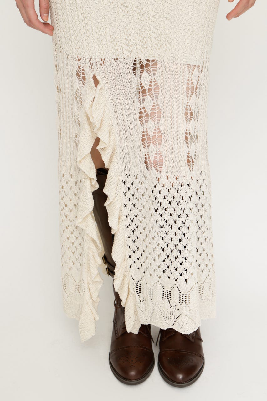 LACE KNITTING CAMI ロングワンピース IVOY FREE