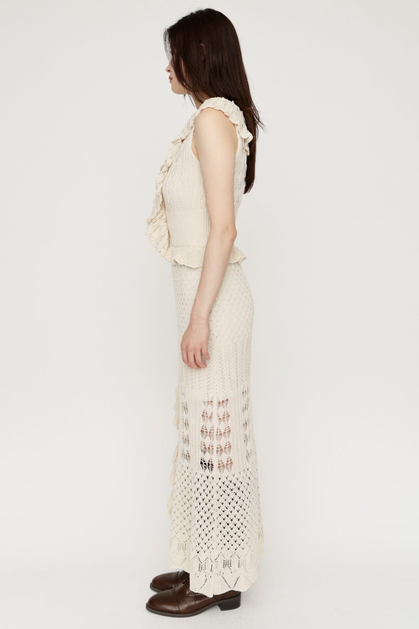 LACE KNITTING CAMI ロングワンピース IVOY FREE
