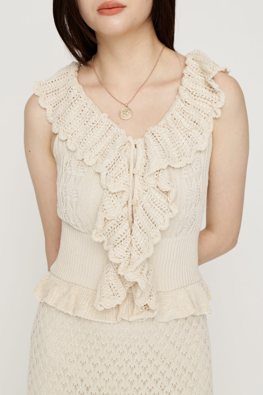 LACE KNITTING CAMI ロングワンピース IVOY FREE
