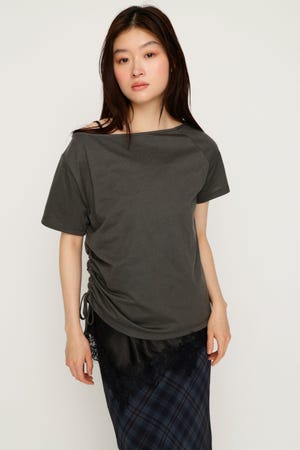 【1BUY5％OFF】SATIN LACE DOCKING トップス