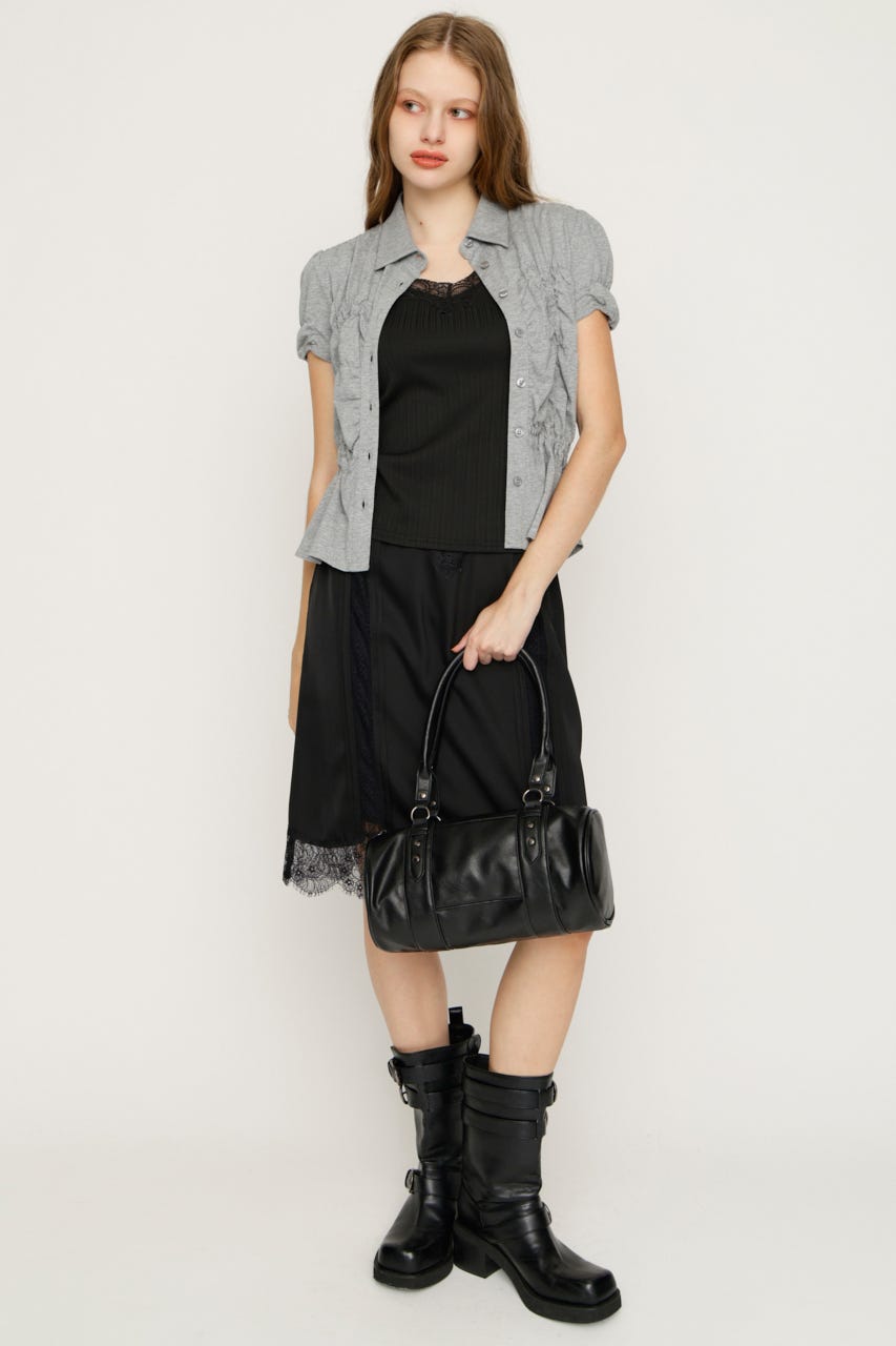 LACE TRIM CUP IN キャミソール BLK FREE