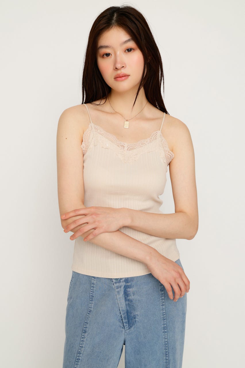 LACE TRIM CUP IN キャミソール IVOY FREE
