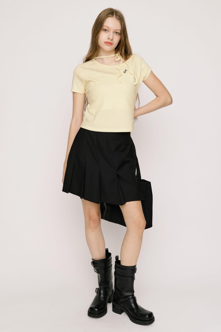 ONE SHOULDER S. トップス L/YEL FREE