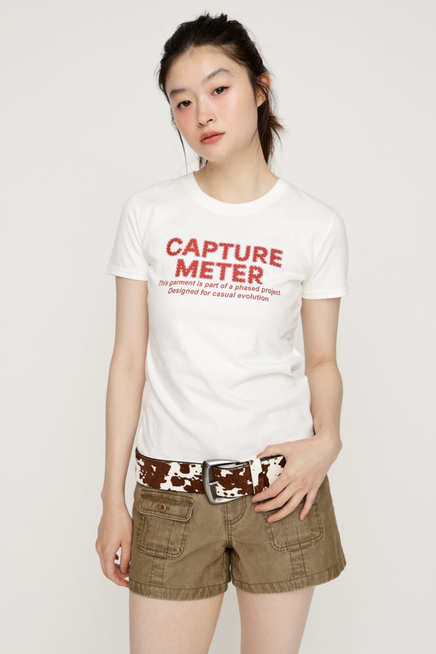 RHINESTONE FRONT LOGO トップス O/WHT FREE