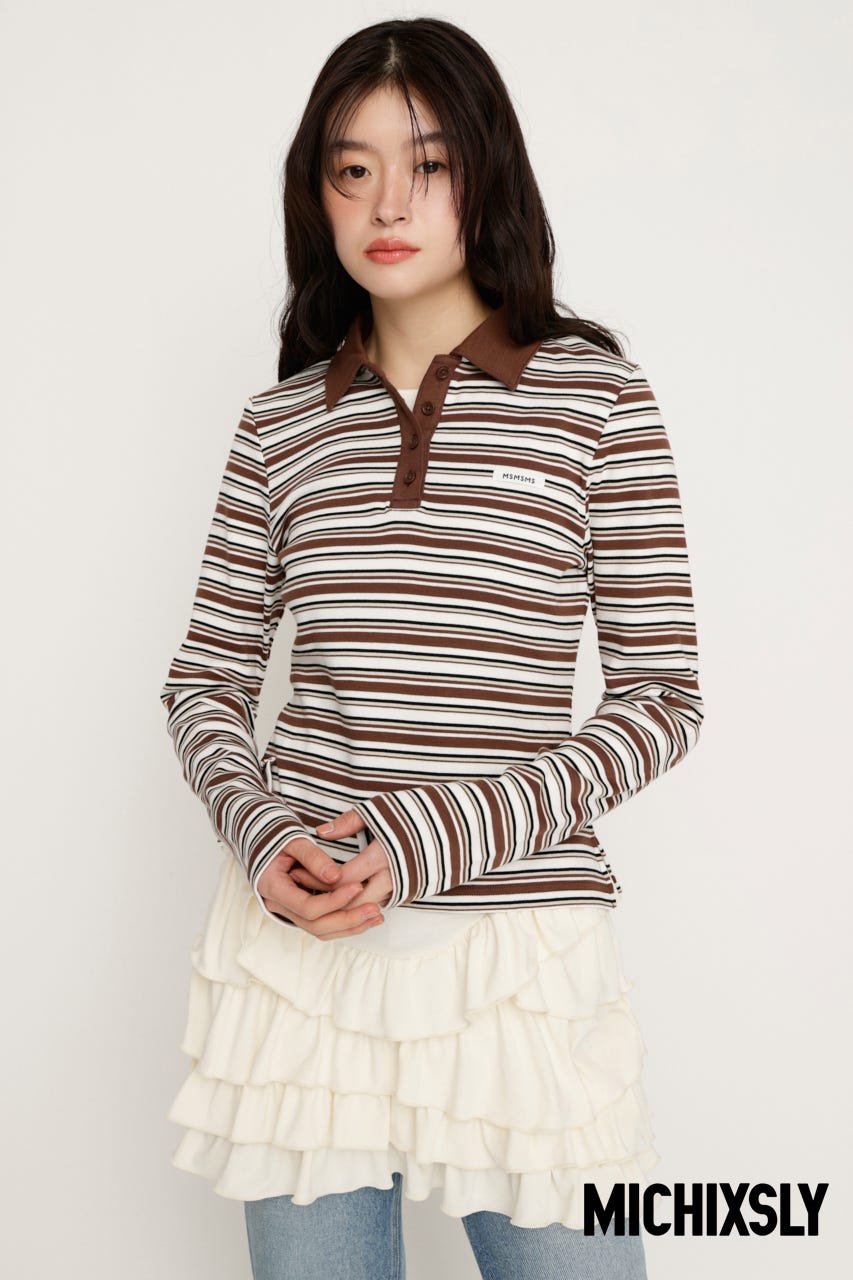 MICHIXSLY POLO シャツ BRN 2