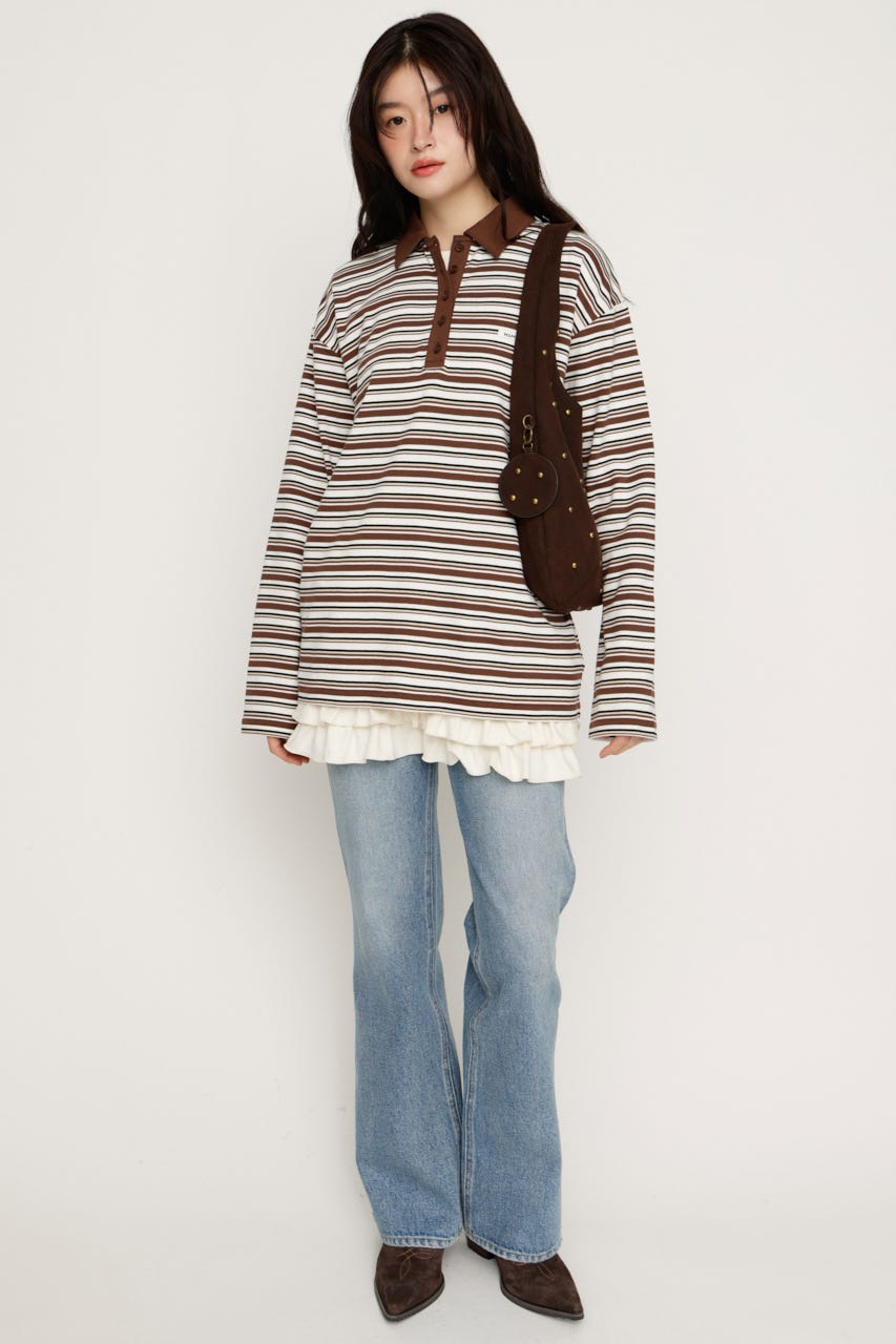 MICHIXSLY POLO シャツ BRN 2