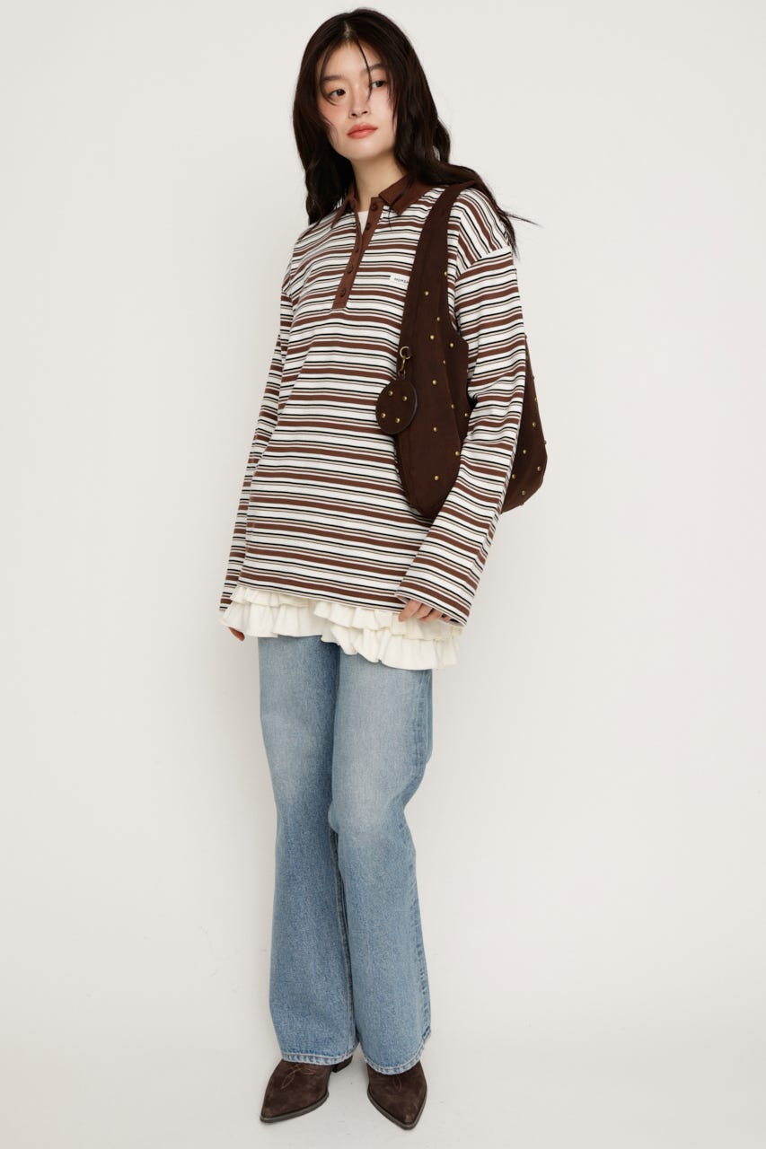 MICHIXSLY POLO シャツ BRN 2