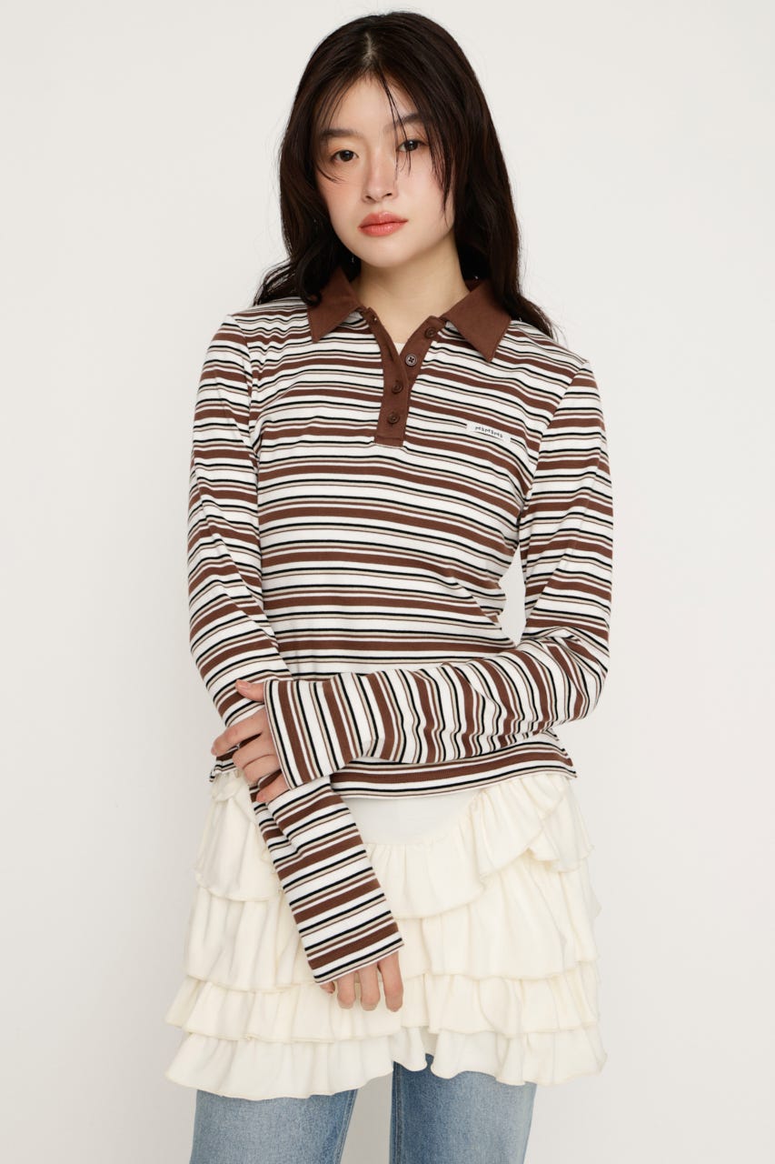 MICHIXSLY POLO シャツ BRN 2