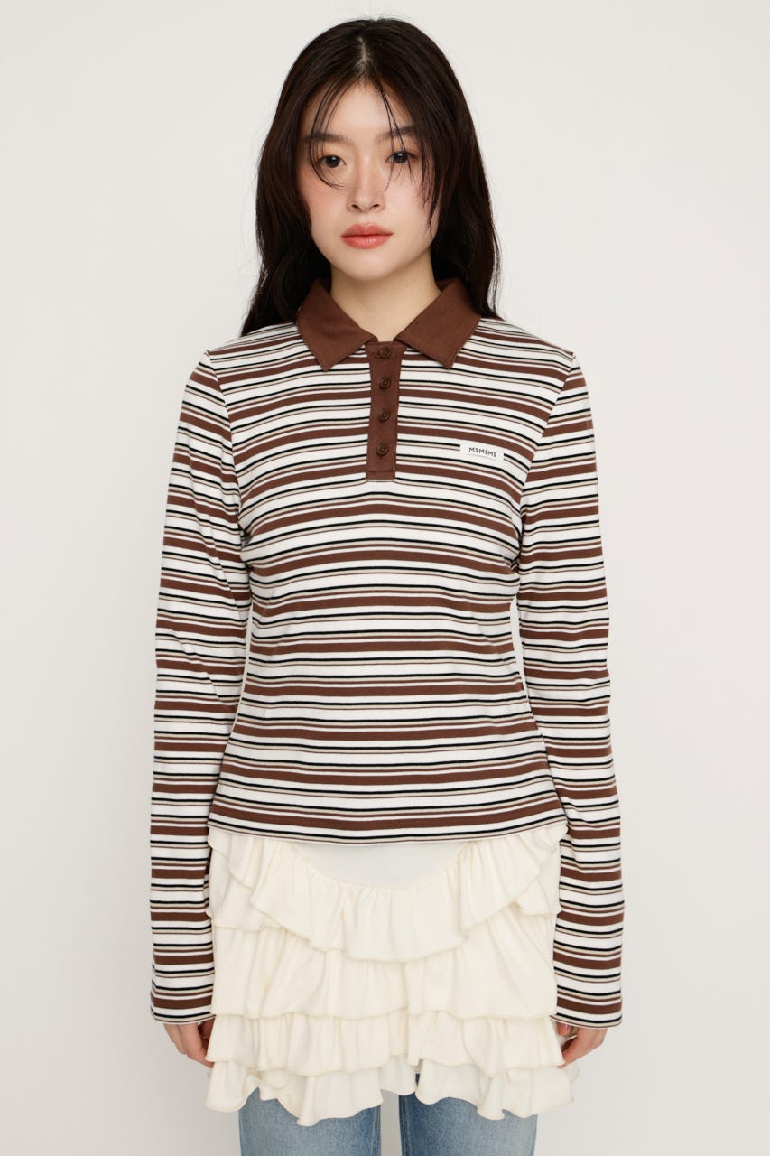 MICHIXSLY POLO シャツ BRN 2