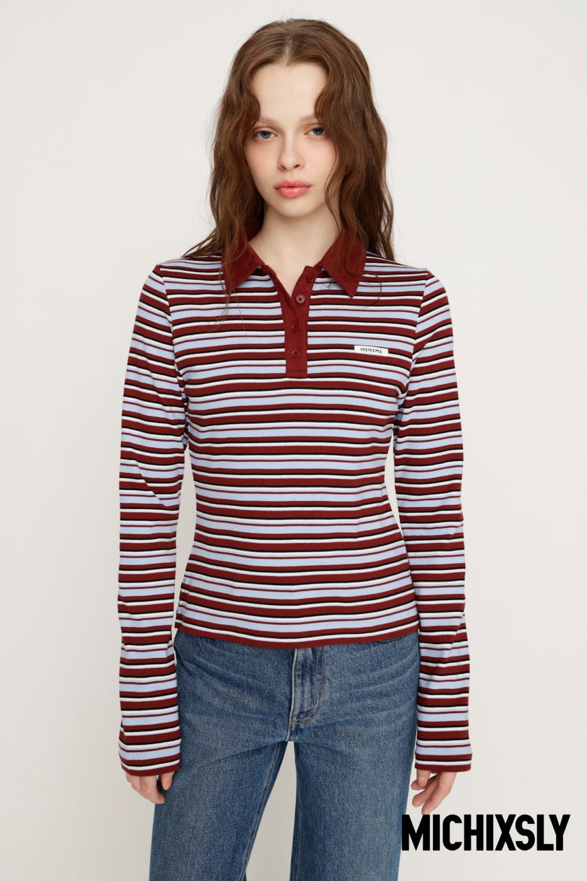 MICHIXSLY POLO シャツ D/RED 2