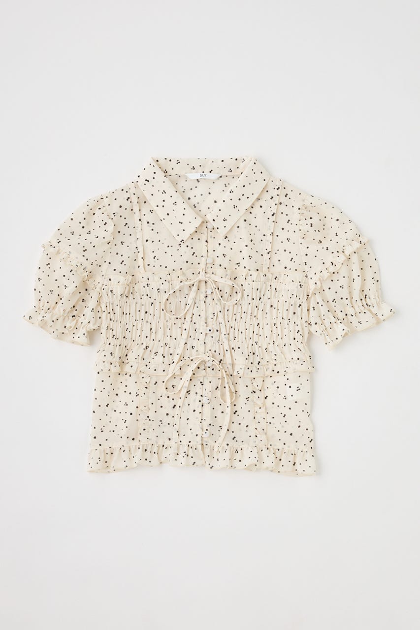 TINY DOTS FRILL ブラウス M/WHT FREE