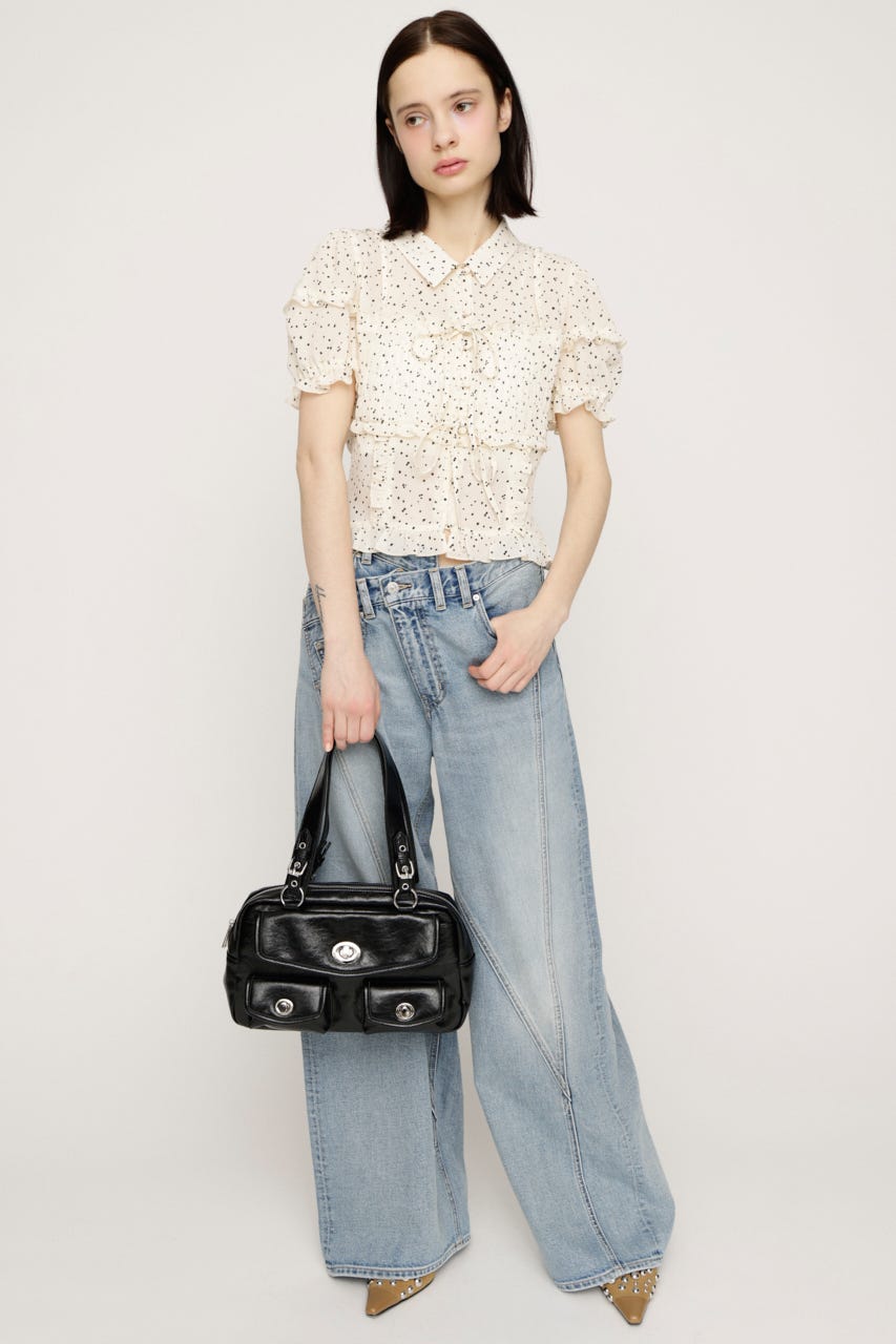 TINY DOTS FRILL ブラウス M/WHT FREE