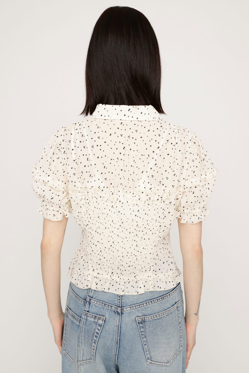 TINY DOTS FRILL ブラウス M/WHT FREE
