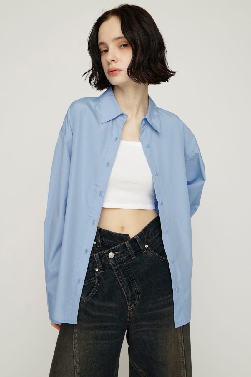 FRONT RIBBON DESIGN シャツ BLU FREE