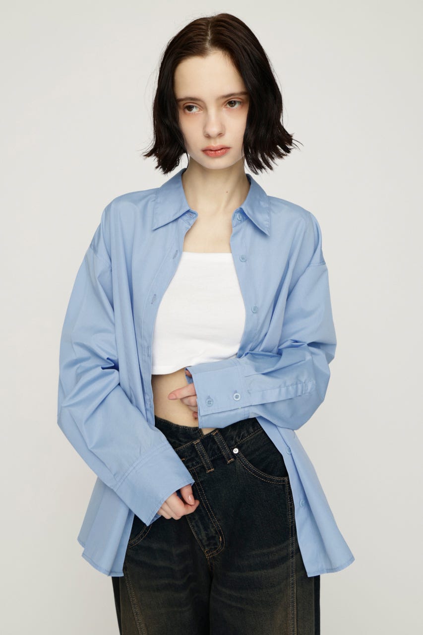 FRONT RIBBON DESIGN シャツ BLU FREE