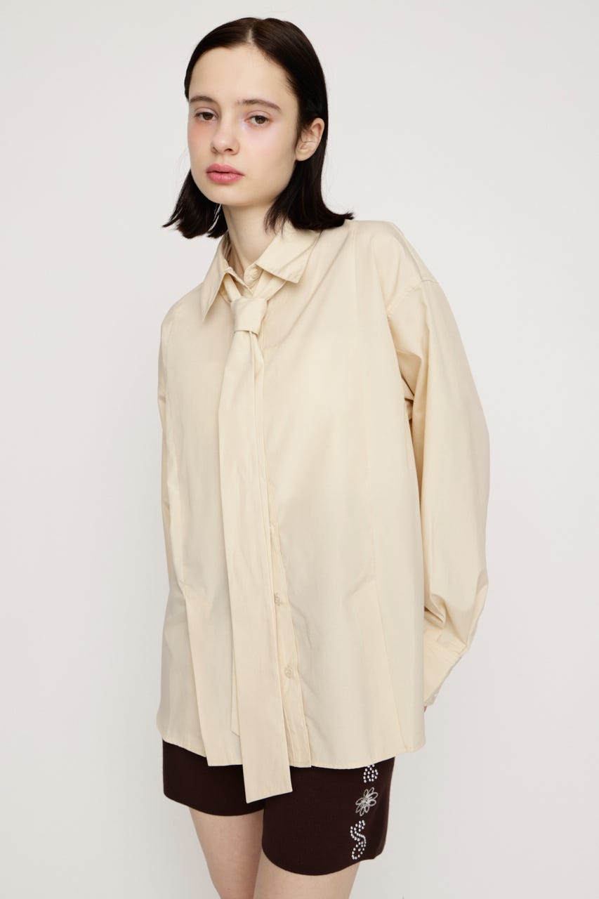 FRONT RIBBON DESIGN シャツ L/BEG FREE